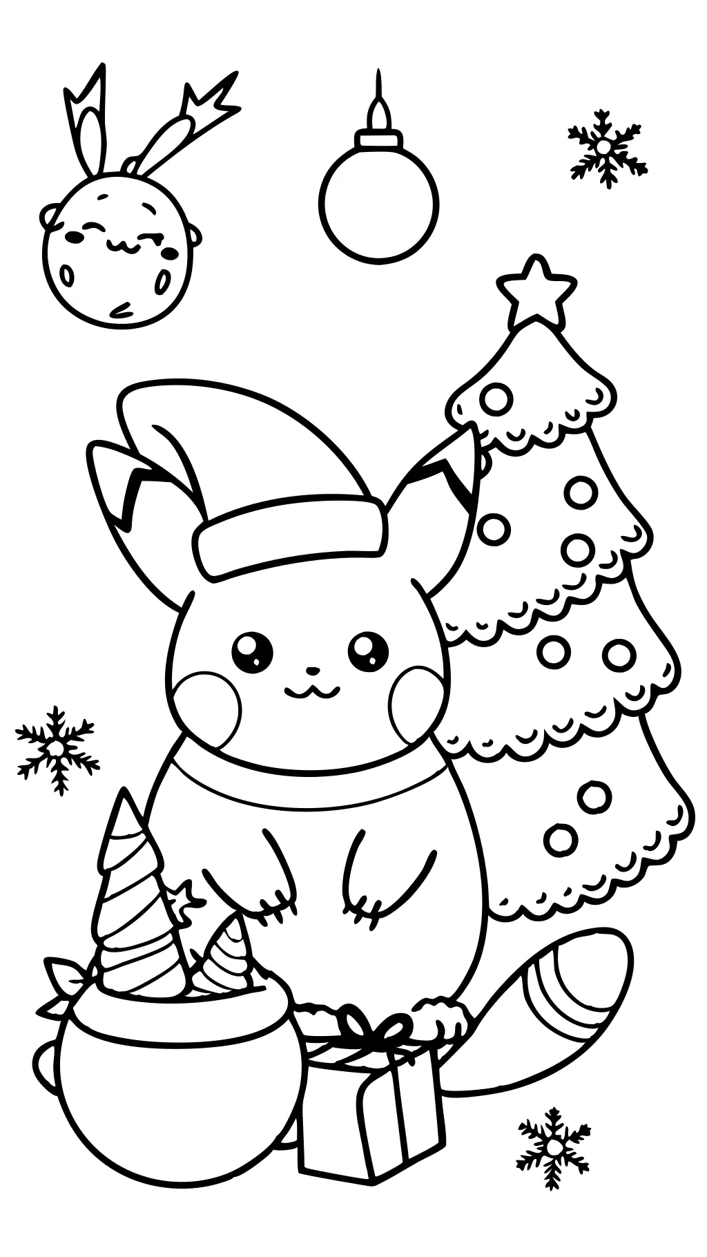 página para colorear de Navidad de Pokémon